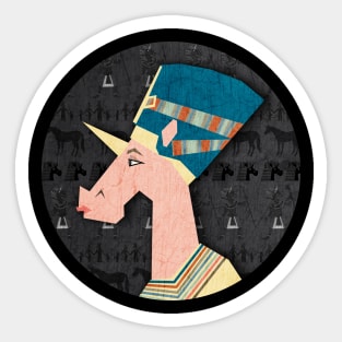 Queen Nefertiti Unicorn Sticker